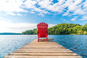 Lake Dock with Adirondack Chair